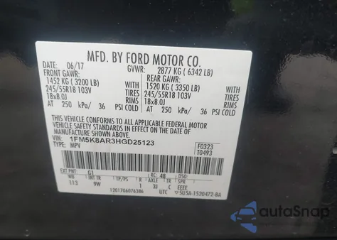 2017 Ford Explorer from USA, damaged, VIN 1FM5K8AR3HGD25123